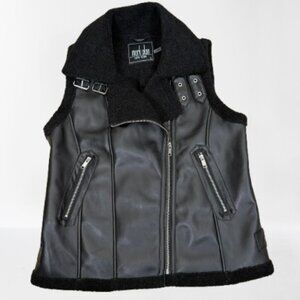 Mark Alan New York Faux Leather Faux Fur Vest Size L